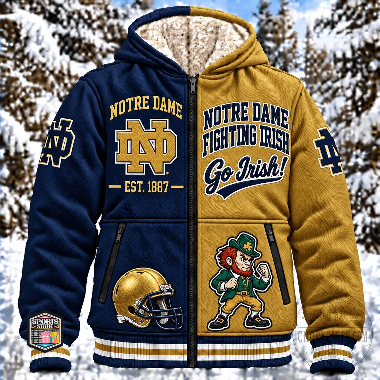 Notre Dame Fighting Irish Go Irish Full-Zip Sherpa Lined Hoodie